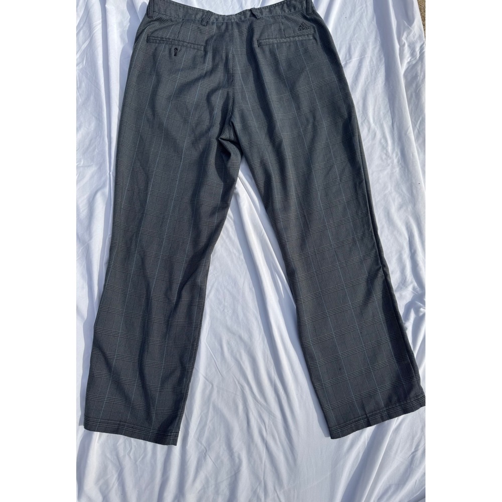 Adidas Mens Grey Glen Plaid Golf Pants 34x30 Blue Check Straight Leg Trousers - Picture 9 of 11